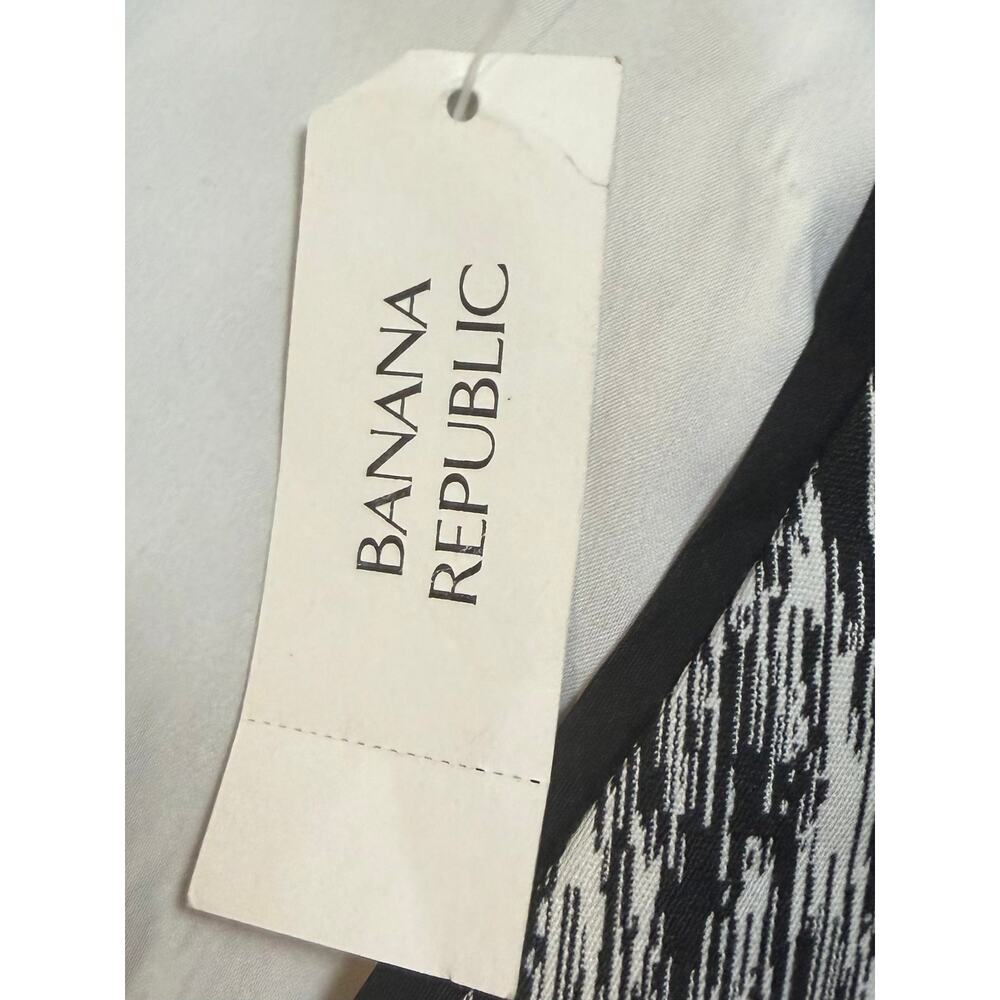 Banana Republic Black White Abstract Print Zip Sheath Dress Size 8 Cocktail Work - Picture 3 of 10